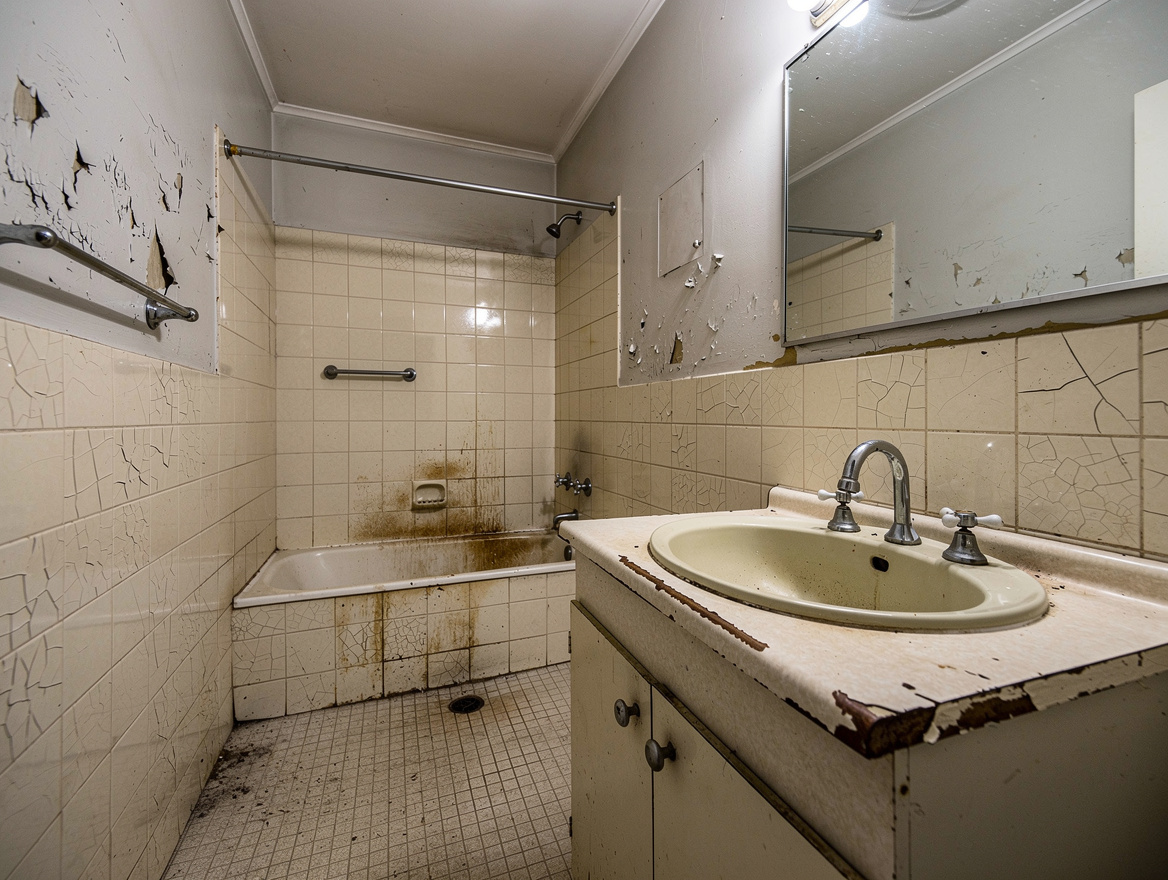 Dated Auckland bathroom before renovation