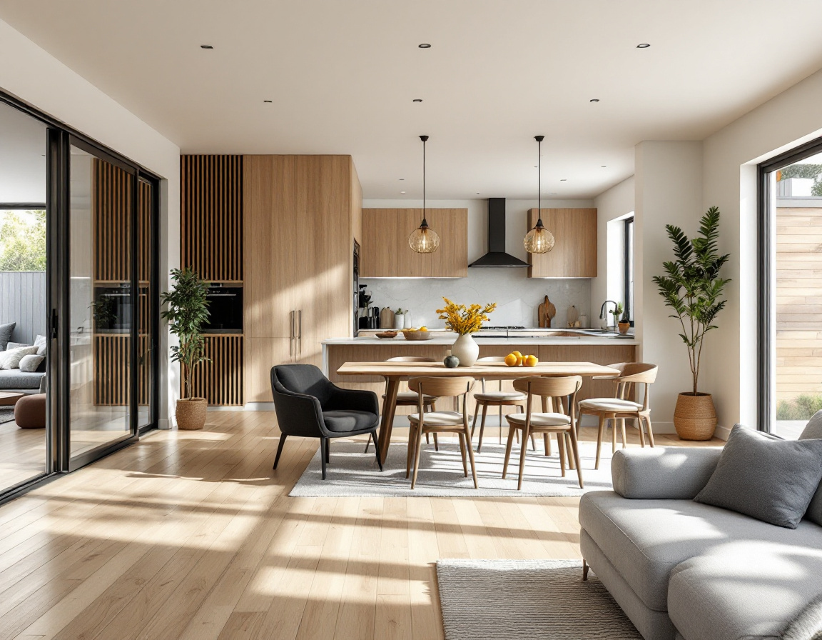 Freshly renovated open-plan living and dining space